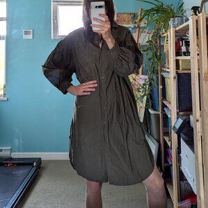 H&M khaki oversized dress, 100% cotton, size S